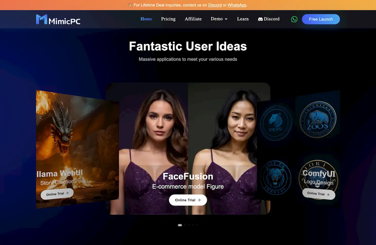 MimicPC - Pre-deployed AI App Platform without Hardware