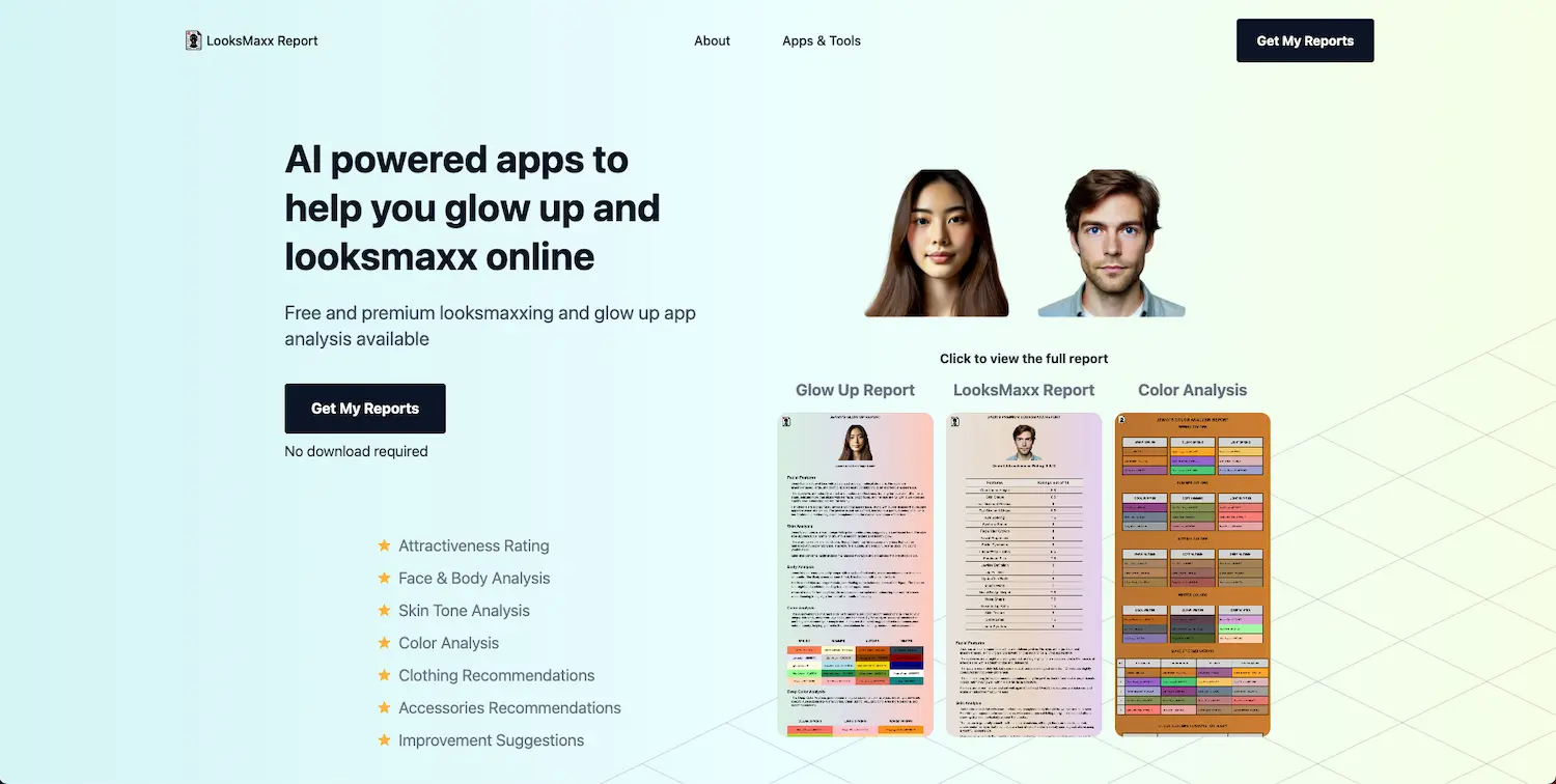 LooksMaxx Report screenshot