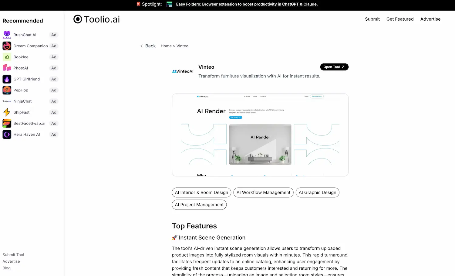 Toolio pricing and features