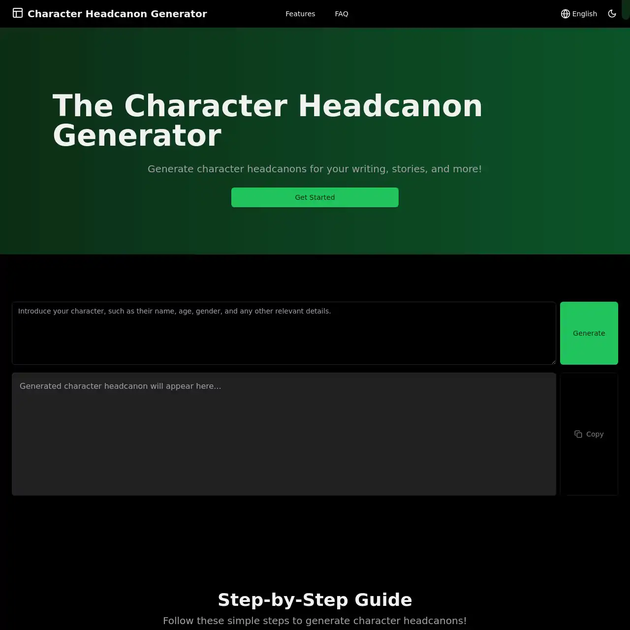 Character Headcanon Generator screenshot