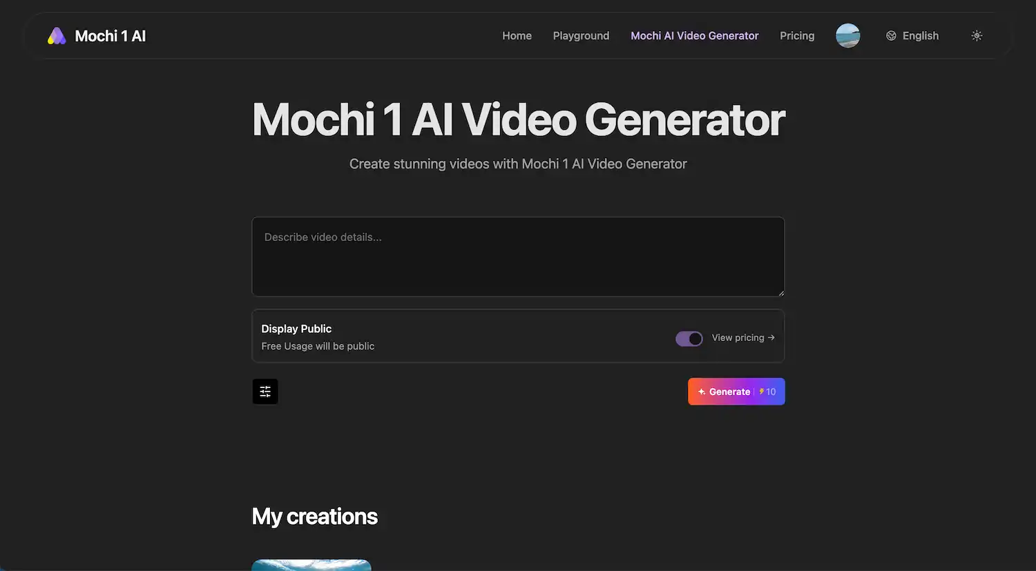 Mochi 1 AI pricing and features