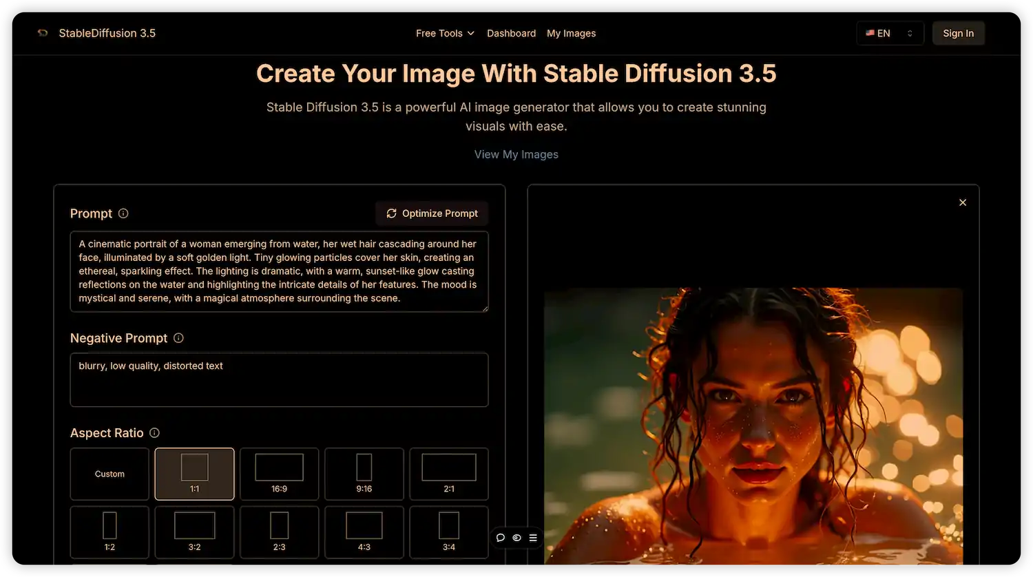 Stable Diffusion 3.5 pricing and features