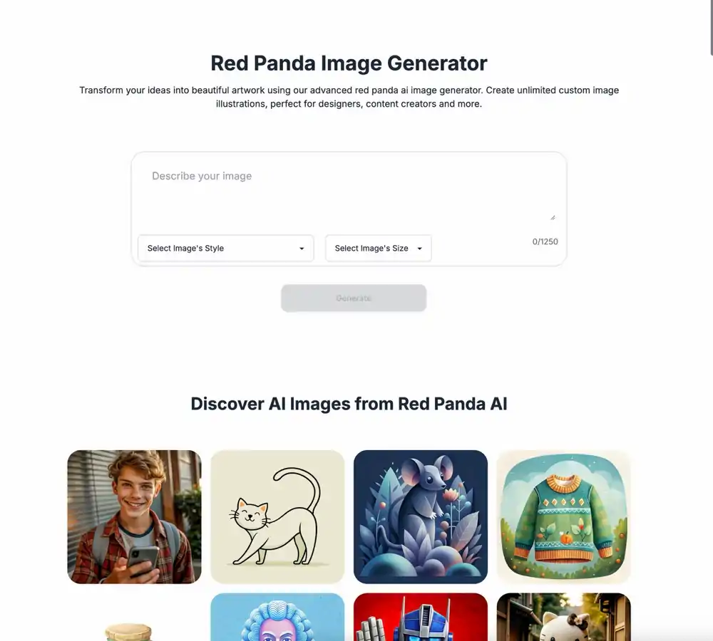 Red Panda Image Generator screenshot