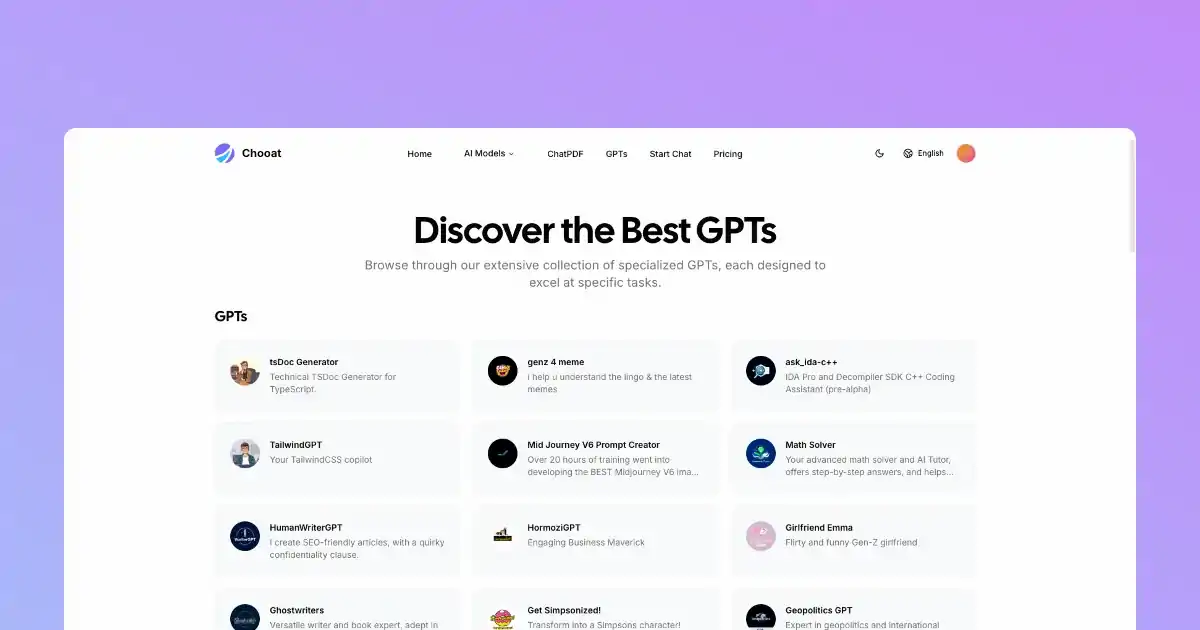 Chooat screenshot