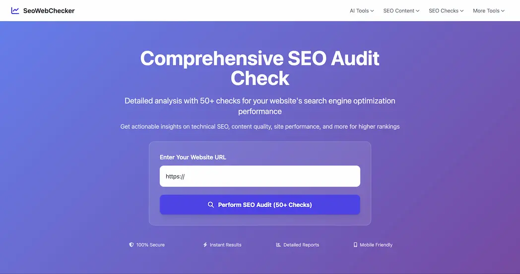SEO Web Checker Review: Free Audit Checks and Limitations screenshot