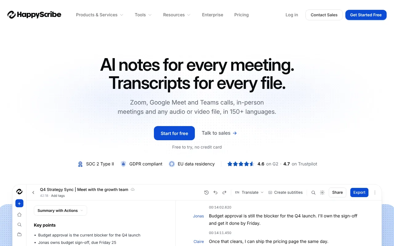 Happy Scribe screenshot