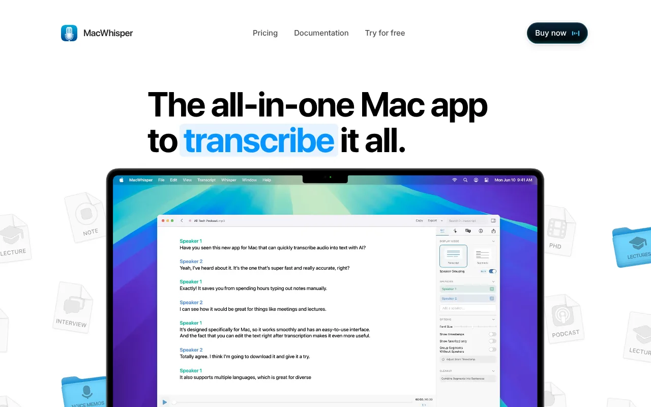 MacWhisper screenshot