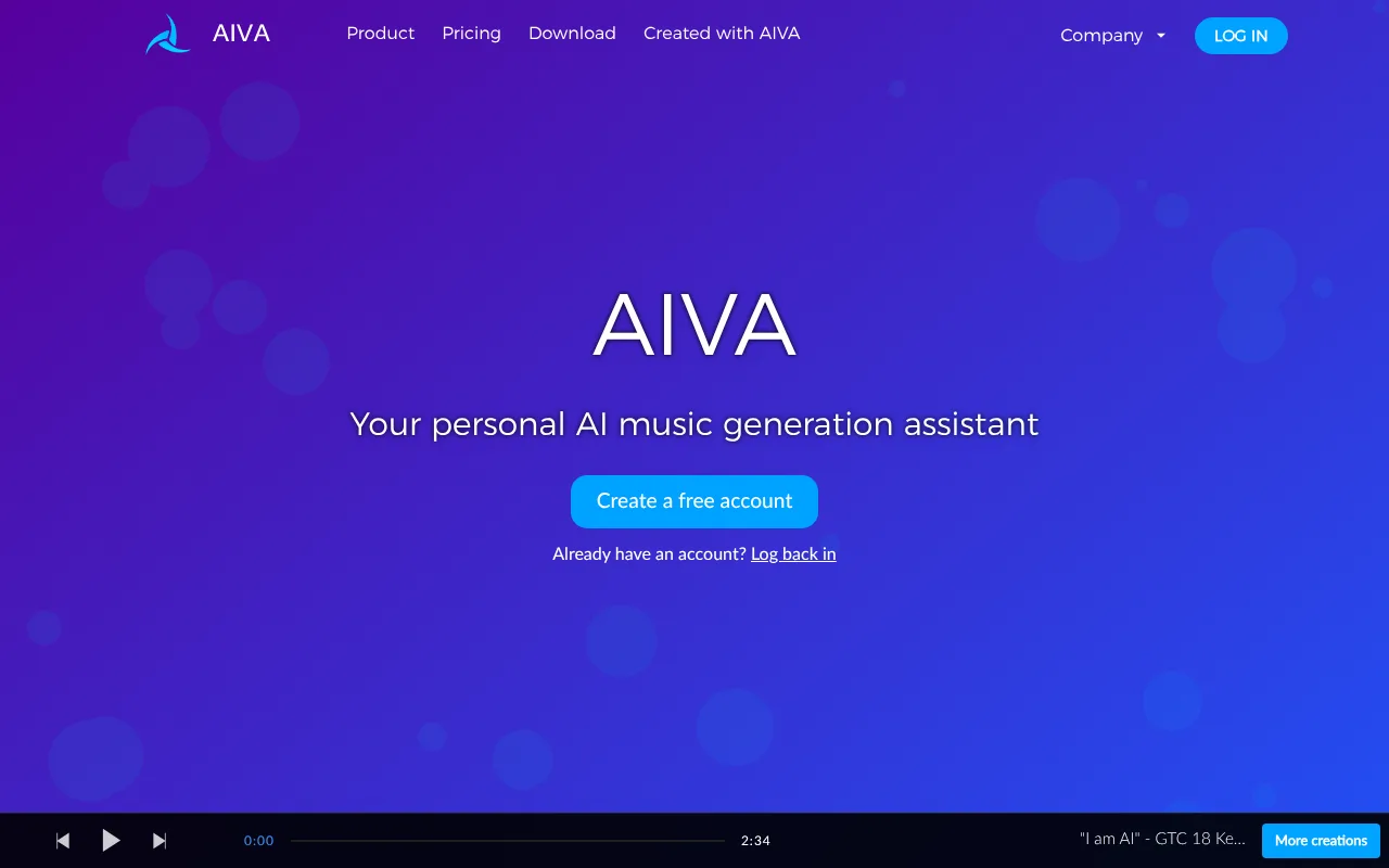 AIVA screenshot